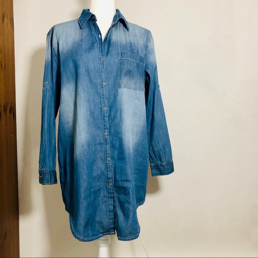 Signature 8 denim shirt dress NWT